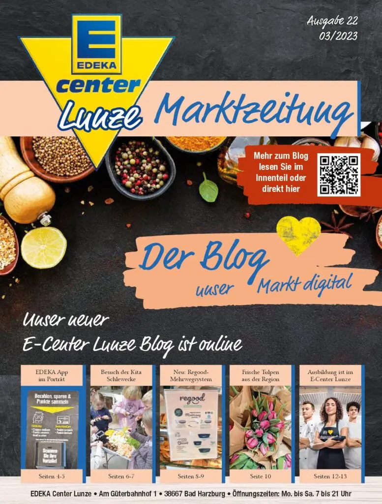 Titelseite der Marktzeitung von EDEKA Lunze.