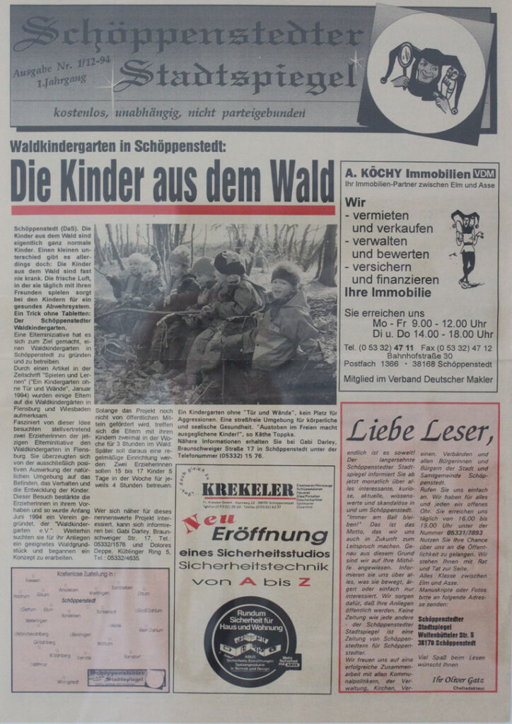 Die Erstausgabe des Schöppenstedter Stadtspiegels aus dem Dezember 1994