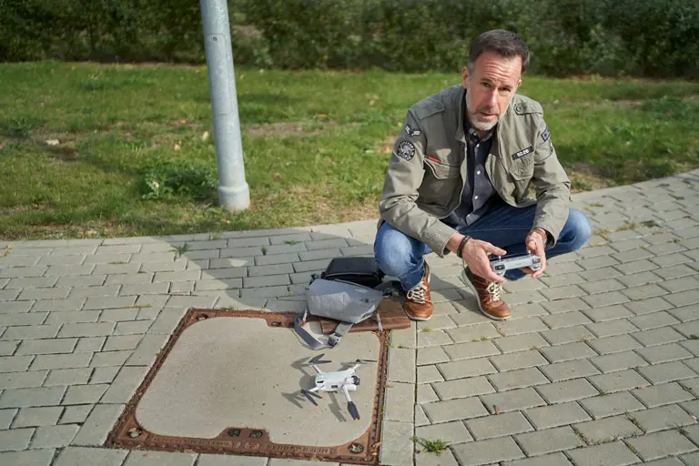 Fotograf Robert Pillardy mit der DJI-Drohne