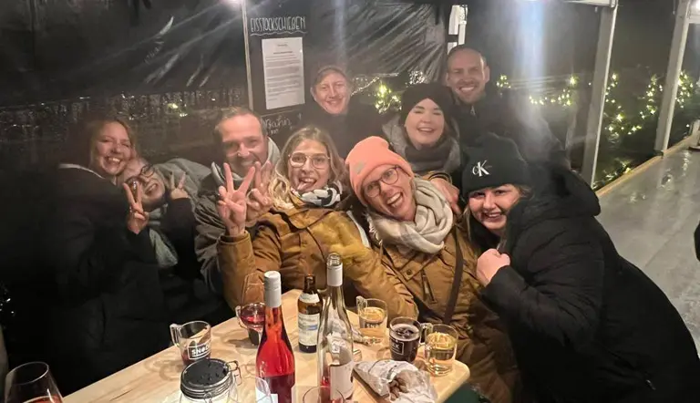 Team Weihnachtsfeier beim Eisstockschießen