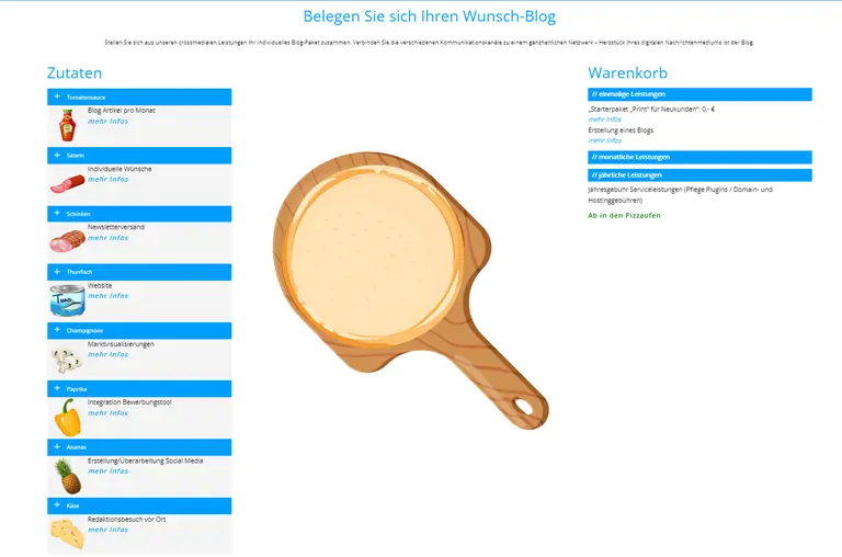 Beleg dir deinen Wunsch-Blog - mit dem neuen Pizza-Tool von ProExakt