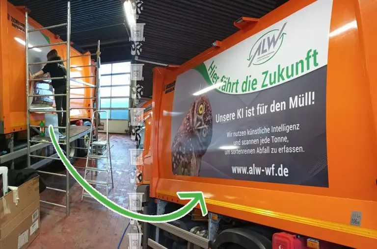 Folierung von Firmenfahrzeugen eines Abfuhrunternehmens